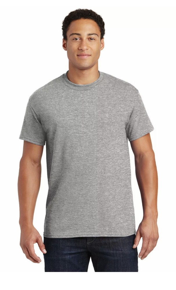 Gildan 8000 Men’s DryBlend 5.5oz 50/50 T-Shirt Gray Solid Short Sleeve New!