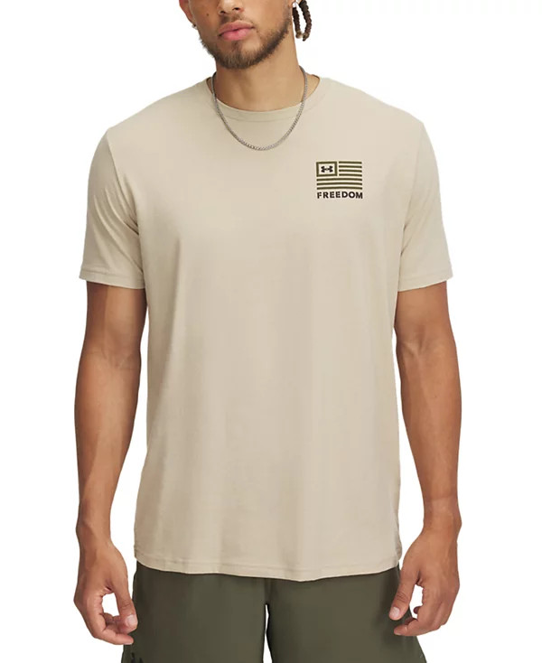UNDER ARMOR MEN’S FREEDOM GRAPHIC T-SHIRT SIZE: MEN M – 498 COYOTE