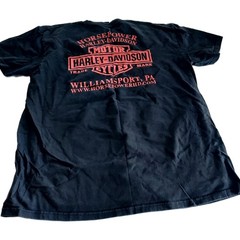 Harley Davidson T Shirt Mens XL Number 1 American Flag Graphic Pennsylvania Y2K