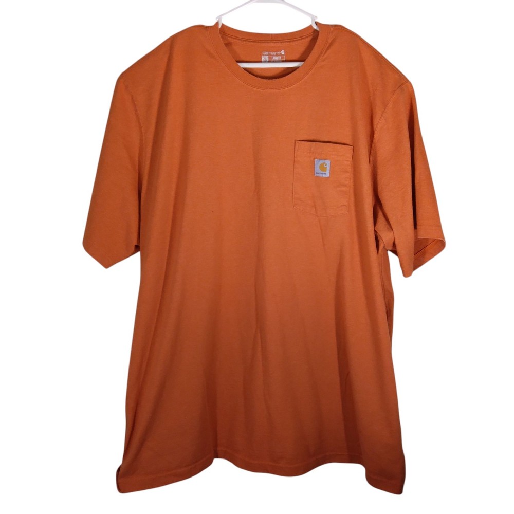 Carhartt tshirt mens 4XL XXXXL orange short sleeve crew neck pocket work wear