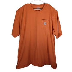 Carhartt tshirt mens 4XL XXXXL orange short sleeve crew neck pocket work wear