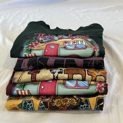 Mixed Brand Graphic T-Shirt Lot Fall Theme Cotton Adult M (5 Pack)