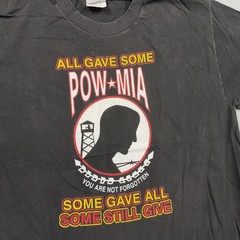 Vintage Hanes Shirt Mens Large Black POW MIA Patriotic Military Graphic Tee