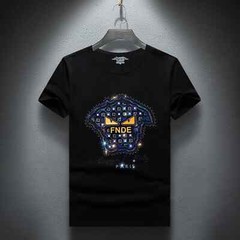 New Fashion Trend Rhinestone Summer Short Sleeve Luxury Men Streetwear T-Shirt