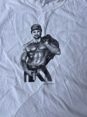 -Vintage 90s Tom Of Finland LGBTQ Gay BDSM Art Tee-Size size XL