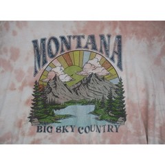 Cold Crush Pink Tie-Dye Graphic Outdoorsy Montana T-Shirt Unisex Size 3X
