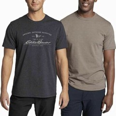 Eddie Bauer Men’s Ultra Soft Graphic & Crew T-Shirts , 1 or 2-Pack