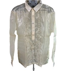 Barong Tagalog Formal Wear Men’s Size XL NWOT Philippines Organza Beige