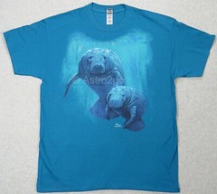 MANATEE DUET-Aquatic Sea Cow Tropical Marine Mermaid Wildlife T shirt S-2XL NEW!