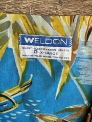 Vtg 60s 70s Weldon Hawaiian Print Mens Shirt Pajama Sz L/XL