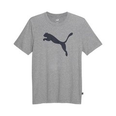 PUMA Essentials Cat Logo Crew Neck Short Sleeve T-Shirt Mens Grey Casual Tops 6