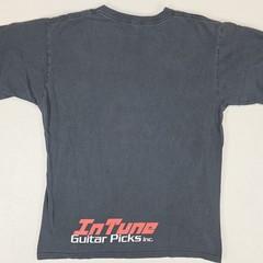 In Tune Guitar Picks Shirt Mens Large Black Center Logo Y2K Punk Rock Faded