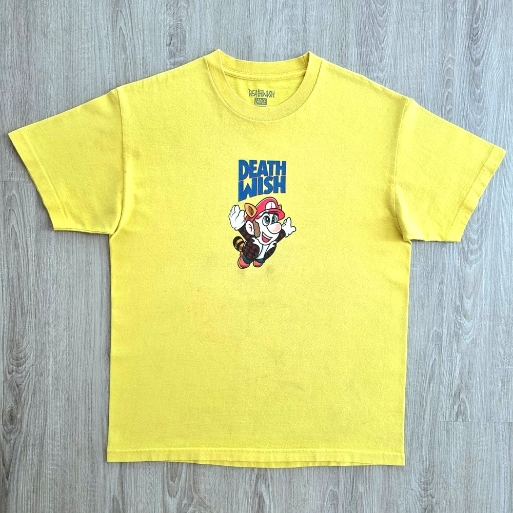 Original DEATHWISH Skateboards Shirt L 2020 Jon Dickson Super Mario Bros Skate