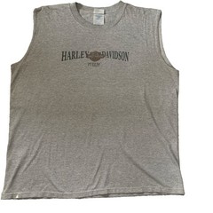 Mens Harley Davidson Gray Sleeveless T-shirt Tank Top XL Tulum Mexico Wolf Eagle