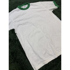 Vintage Augusta Sportswear Men’s Adult L White Green Ringer T-Shirt Made in USA