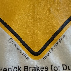 Frederick Brakes For Ducks T Shirt 1988 Maryland White Hanes Large 50/50 Vintage