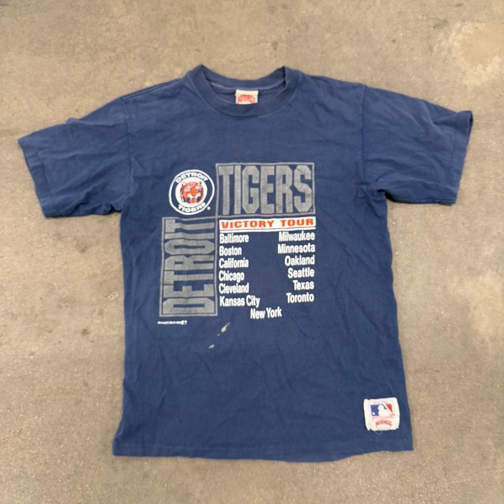 Vintage 80’s Detroit Tigers Single Stitch T Shirt Adult Size L 1989 Nutmeg MLB