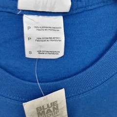 RARE Vintage Y2K Blue Man Group THE VENETIAN Size Small S T-Shirt Blue Art