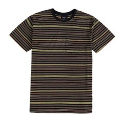Beautiful Giant Men’s Striped Pocket T-Shirt Crew Neck Regular Fit Black/yellow