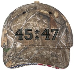 Trump Only 45/47 Embroidered Camo Structured Adjustable One Size Fits Most Hat