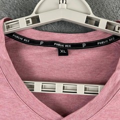 Public Rec Men XL Go-To V-Neck T-Shirt Pink Mauve Heather Pima Cotton Tencel Tee
