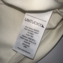 UnTuckit EcoSoft Berry Mens L Tshirt White Pocket Cotton Tencel Crewneck Peru