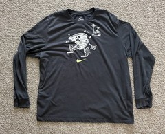 Nike Dri-FIT Long Sleeve Graphic Tee Men’s XL Black Tornado Skeleton Running