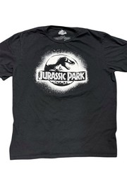Jurassic Park T-Shirt Black Graphic Tee Universal Studios Mad Engine Size Large