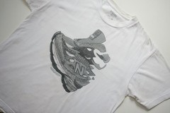 NEW BALANCE VTG Y2K USA MADE 990 RUNNING SHOE CLASSIC GRAPHIC WHITE T SHIRT SZ L