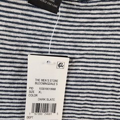 The Men’s Store at Bloomingdale’s Striped Linen Tee XL Dark Slate Short Sleeve