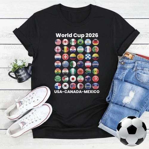 Soccer Shirt World Cup 2026 all Country Ball Football Fan