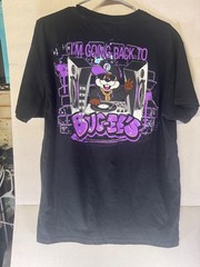 Buc-ee’s DJ Beaver Graphic T-Shirt Black Purple Double Sided Size Large