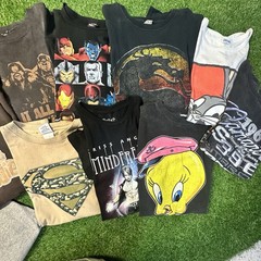 Vintage Y2K Emo 2000s shirt lot Cartoon 90s Retro T-shirt Bulk Mixed Lot Of 10