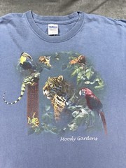 Blue Vintage MOODY GARDENS Galveston TEXAS Gulf Beach Animals Large Shirt