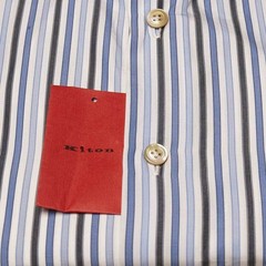 NEW KITON MULTICOLOR COTTON SHIRT US 18 – EU 46 MUL