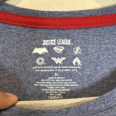 Justice League Shirt Mens XL Blue Long Sleeve Batman Superman Graphic Tee
