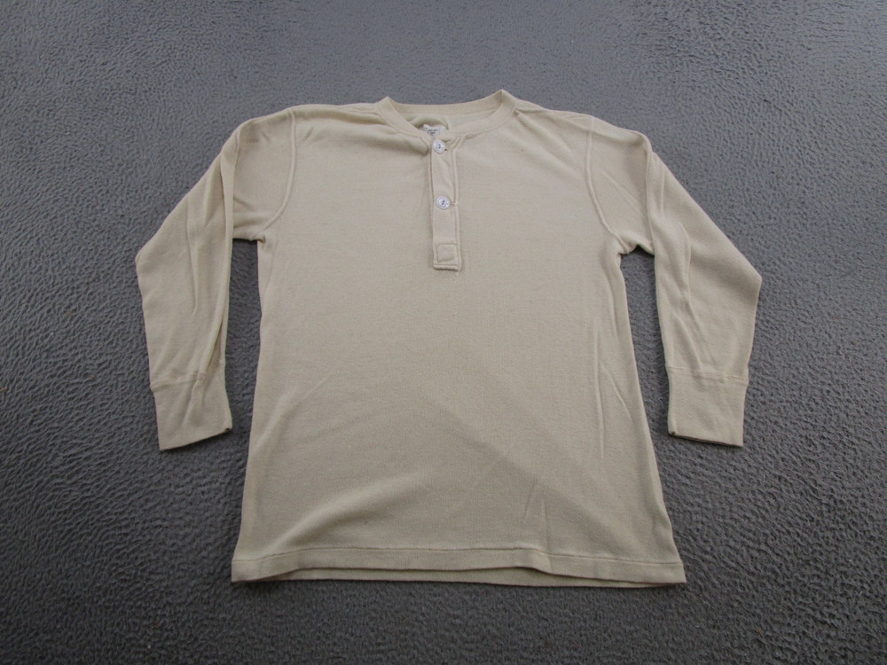 Vintage Military Shirt Henley Cold Weather Type 1 Wool Blend Undershirt Size M