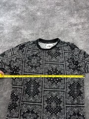 Street Vibes Black & White Short Sleeve Paisley Print Shirt Mens Large Bandana