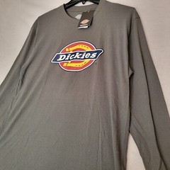 Dickies Logo SHIRT Mens GRAY 2XL XXL WORK WEAR CASUAL Outdoors Long Sleeve NWT