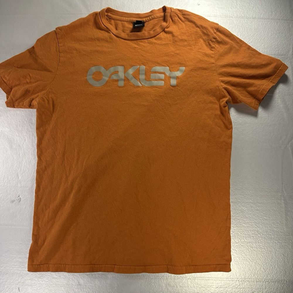 Vintage Oakley Shirt Mens Medium Orange Y2K Original Spellout Logo