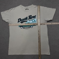 Death Row Records Men’s Shirt Size L Beige Short Sleeve Crew Neck Casual Rap Tee