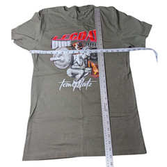 Leg Day Weight Lifting T Shirt Olive Green With Graphic Image Size S-M See Pics
