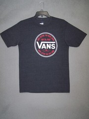 VANS Shirt Adult Medium Gray Graphic Big Logo Short Sleeve Classic Outdoor Mens