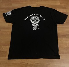 Men’s Breakfast Club Miami 2017 Rebel Motorcycle Skull Adult Large Black T-Shirt