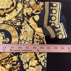 VERSACE Printed Silk Twill Shirt Men’s Size L Gold/Black