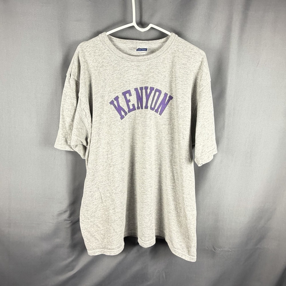 Vintage Champion Kenyon College Heather Gray T Shirt USA Medium 19×24