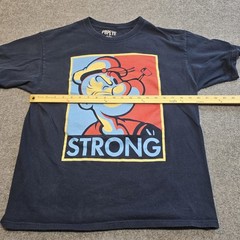 Popeye Shirt Mens Large Navy Blue Strong Graphic Crewneck Tee Cartoon 2019