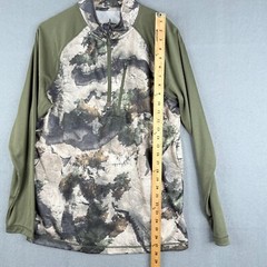 Habit Shirt Mens Medium Camouflage Scent Factor Mossy Oak 1/4 Zip Pullover
