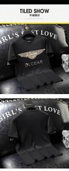New Fashion Abstract Pattern Rhinestones Summer Short Sleeve Luxury Men T-Shirt