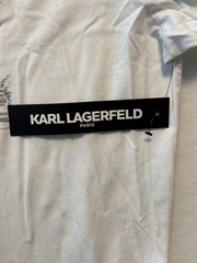 Karl Lagerfeld Paris Men’s Flat Head With Dog Short-Sleeve T-Shirt White Size XL